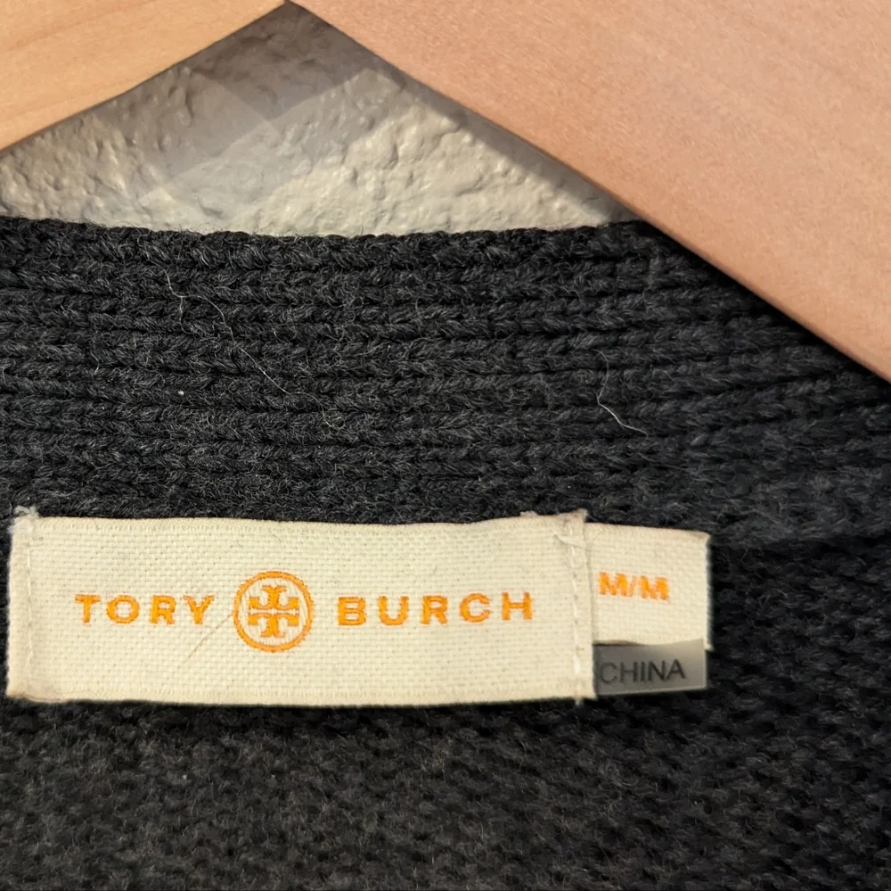 Tory Burch Dark Charcoal Button-Front Knit Vest